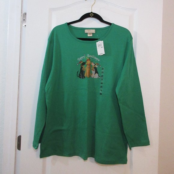 Mc2-Plus HOLIDAY Sportswear Womens Crew Neck Long Sleeve Graphic T-Shirt 2X NWT - Picture 4 of 12